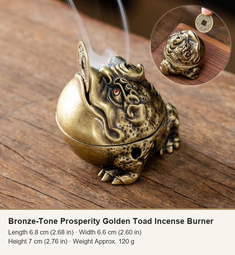 Incensario Sapo Dorado de Prosperidad