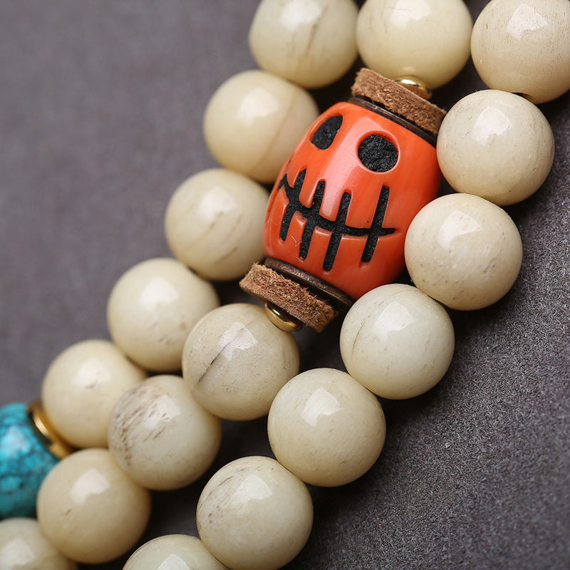 Tibetan Wenwan Buddha Beads 108 original bone old bone neck hanging reflux bone safety buckle scorpion vajra pestle accessories wholesale