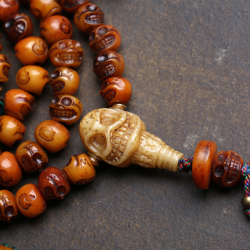 Tibetan return camel bone carving Dumby 108 Buddha beads plate playing beaded yak bone material agate accessories