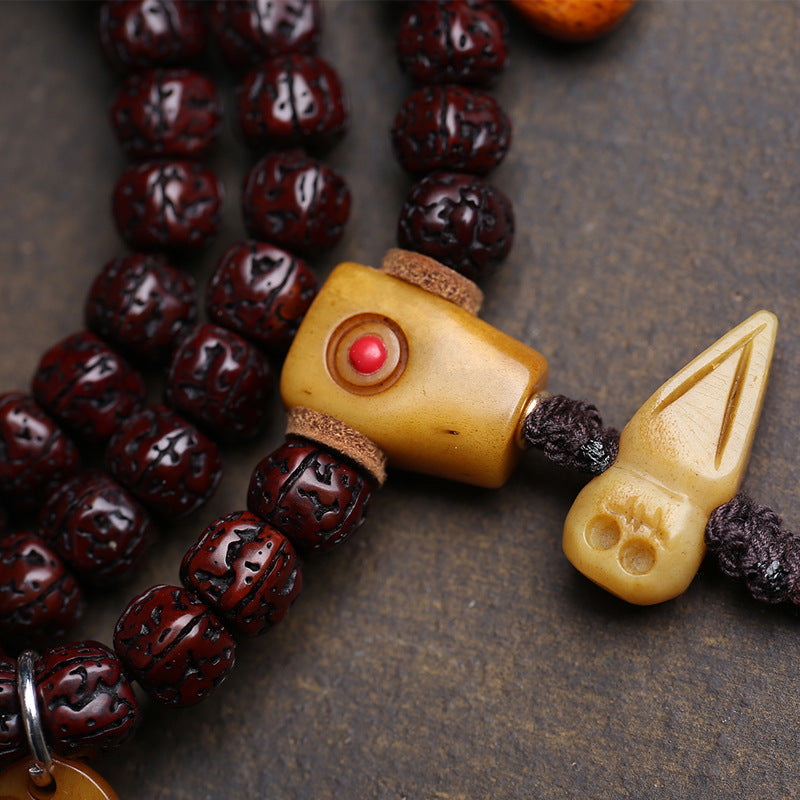 Tibetans return jade-wrapped pulp Vajra Bodhi seeds 108 Buddha beads rosary beads plate to play beaded return bone accessories