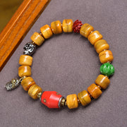 EverestArtstudios Bone Barrel Bead Color Accent Bracelet
