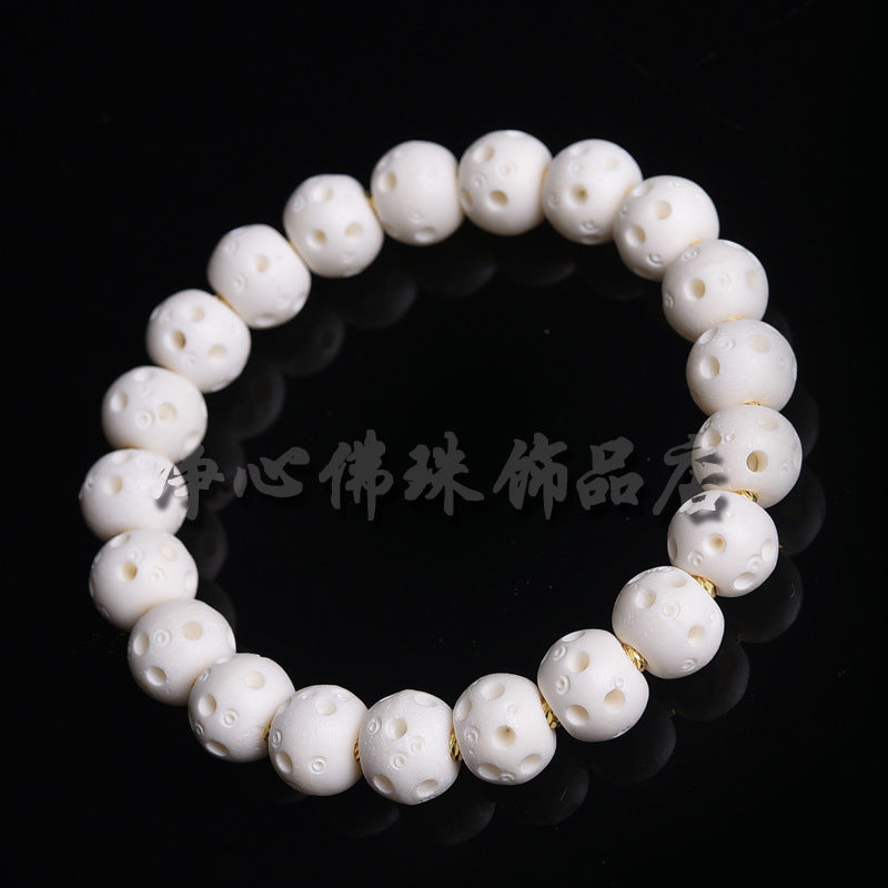 EverestArtstudios Deer Bone Openwork Bead Tassel Bracelet