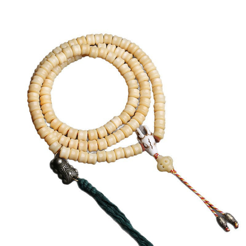 Tibetan return bone carving is 108 Buddha beads high, multi-circle bracelet plate playing beaded Tibetan side hanging copper accessories