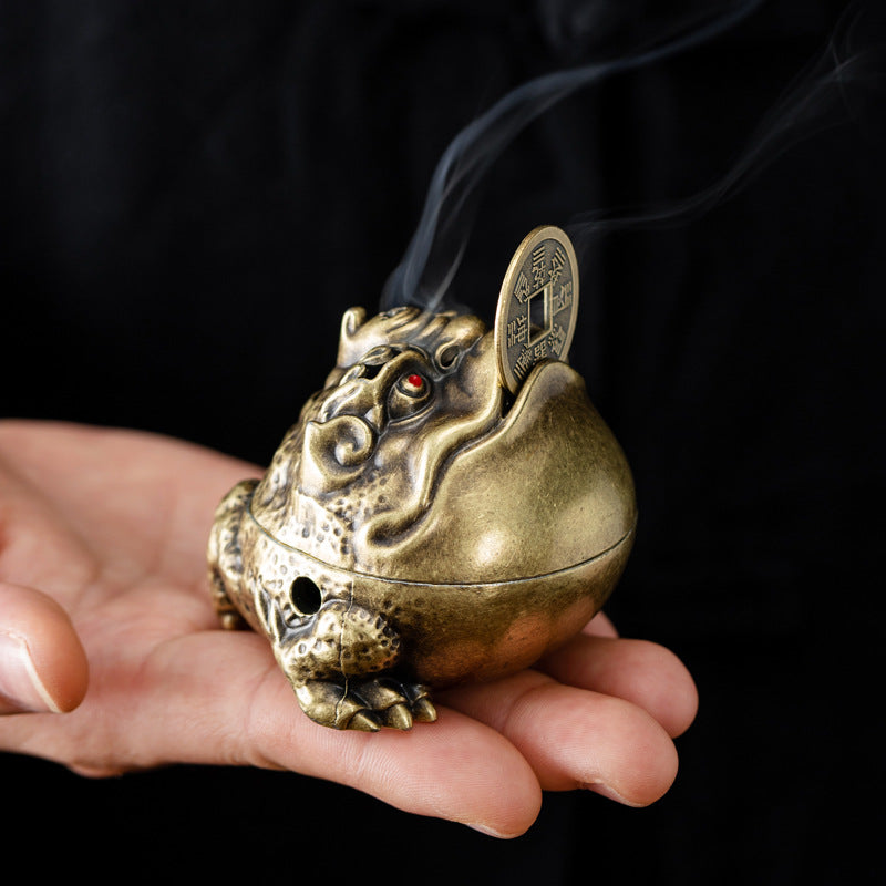 Incensario Sapo Dorado de Prosperidad