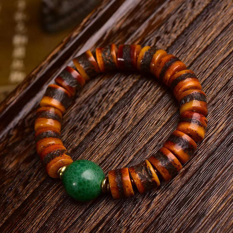 EverestArtstudios Bone Barrel Bead Tibetan-Inspired Bracelet