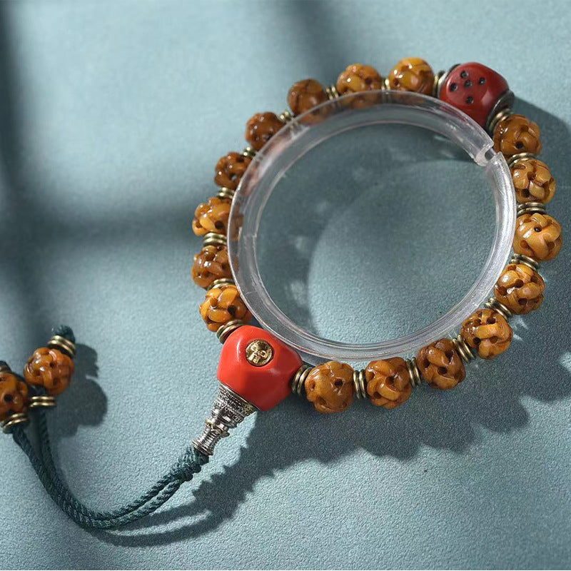 EverestArtstudios Camel Bone Openwork Dice Accent Bracelet