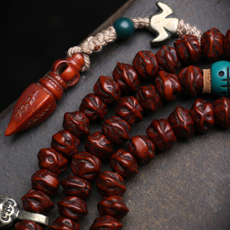 Tibetan Wenwan Bodhi Spica Seeds 108 Buddha Beads Rosary Beads Camel Bone Tee Vajra Pestle Noble Dzi Bead Accessories