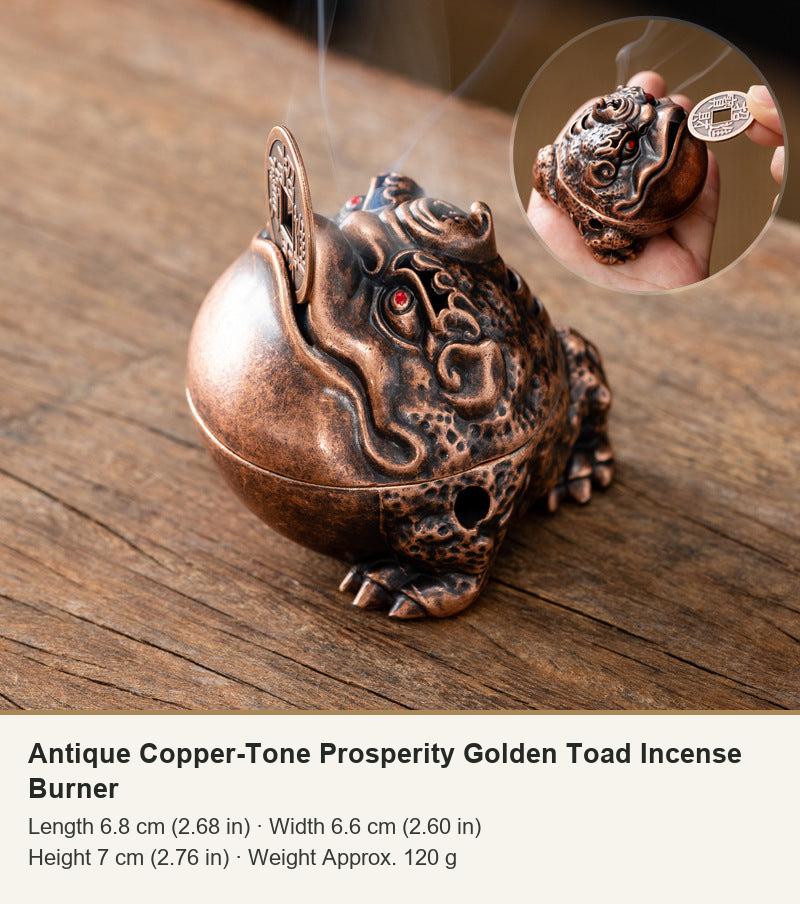 Incensario Sapo Dorado de Prosperidad