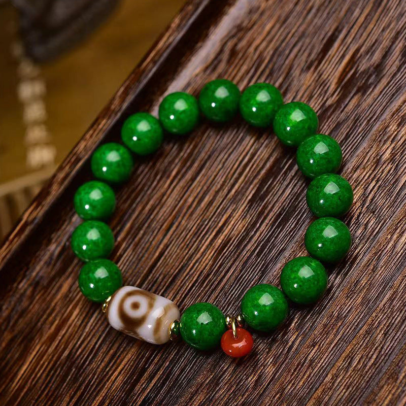 EverestArtstudios Jade-Look Bead Ghau Charm Bracelet