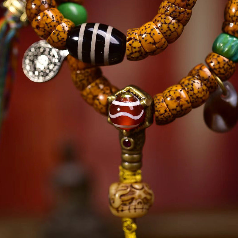 EverestArtstudios Natural Jade-Finished Crackled Xingyue Bodhi 108-Bead Mala
