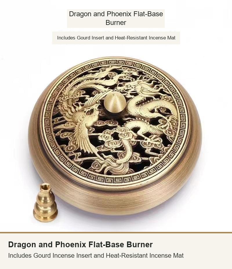 Drachen-und-Phönix-Räuchergefäß mit Zubehör