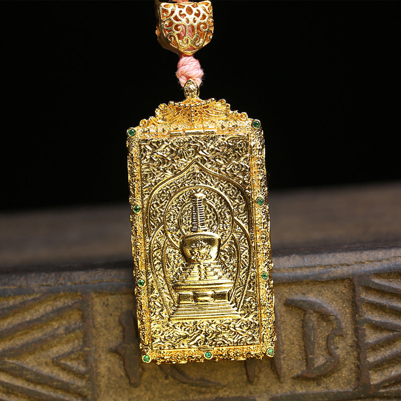 Tibetan Wenwan Nine-tailed Fox Thangka Pendant Neck Hanging Glazed Agate Accessories Natural Star Moon Bodhi 108 Buddha Beads
