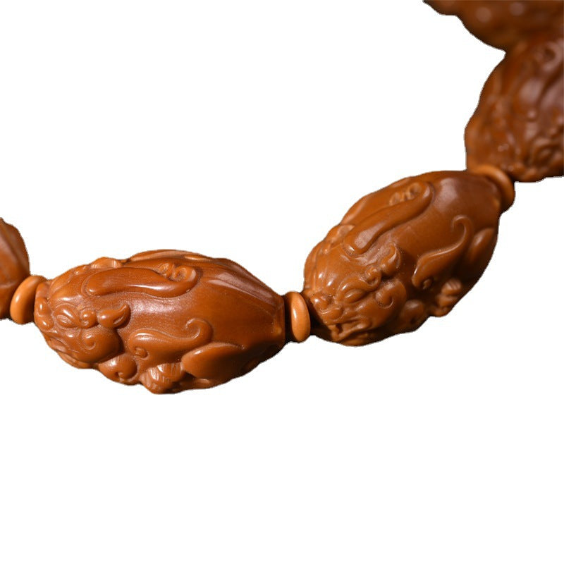 EverestArtstudios Carved Olive Pit Auspicious Motif Bracelet Collection