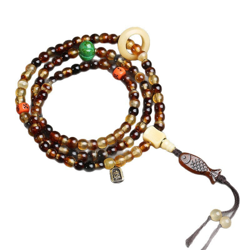 Natural Turtle Golden Armor 108 Buddha Beads Multi-circle Bracelet Reflux Bone Tee Running Circle Feeder Dice Accessories