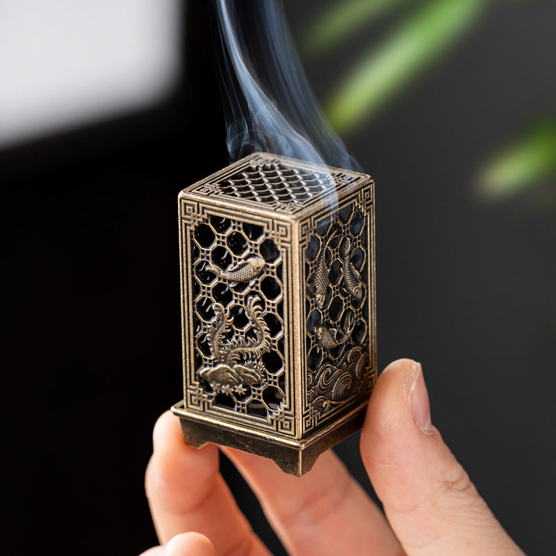 Cross-border hot-selling small incense burner hollow creative alloy small incense burner office incense burner ornament plate incense burner