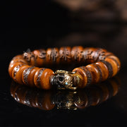 EverestArtstudios Bone Engraved Barrel Bead Bracelet