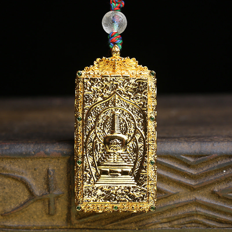 Tibetan Wenwan Rain Ear Thangka Pendant Neck Hanging Sandalwood Agate Accessories Natural Star Moon Bodhi 108 Buddha Beads