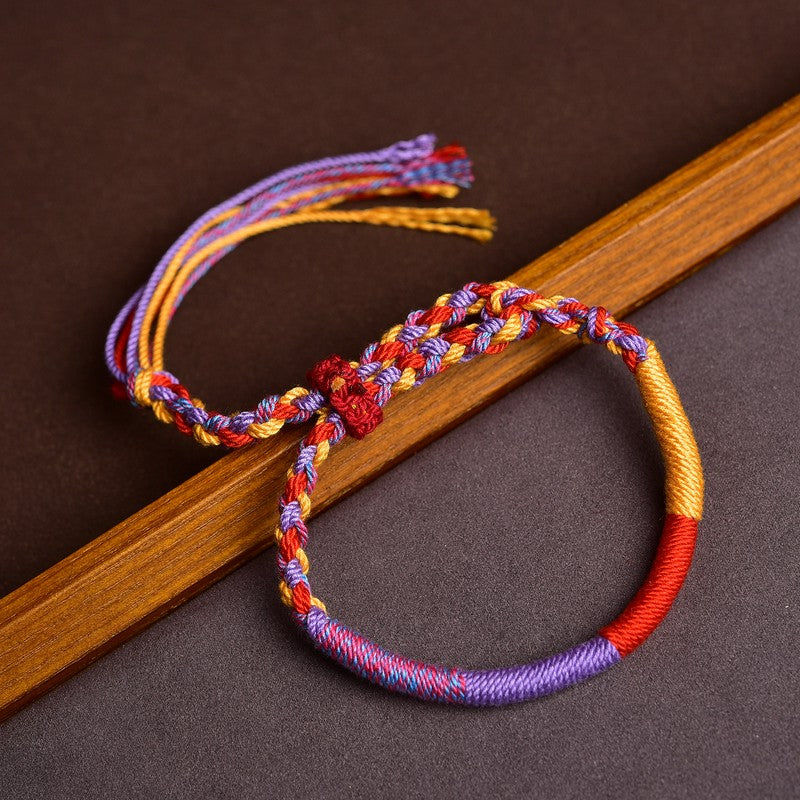 Buddha Stones Tibetan Multicolor Rope Folk Inspired Bracelet