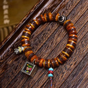 EverestArtstudios Bone Barrel Bead Turquoise Charm Bracelet