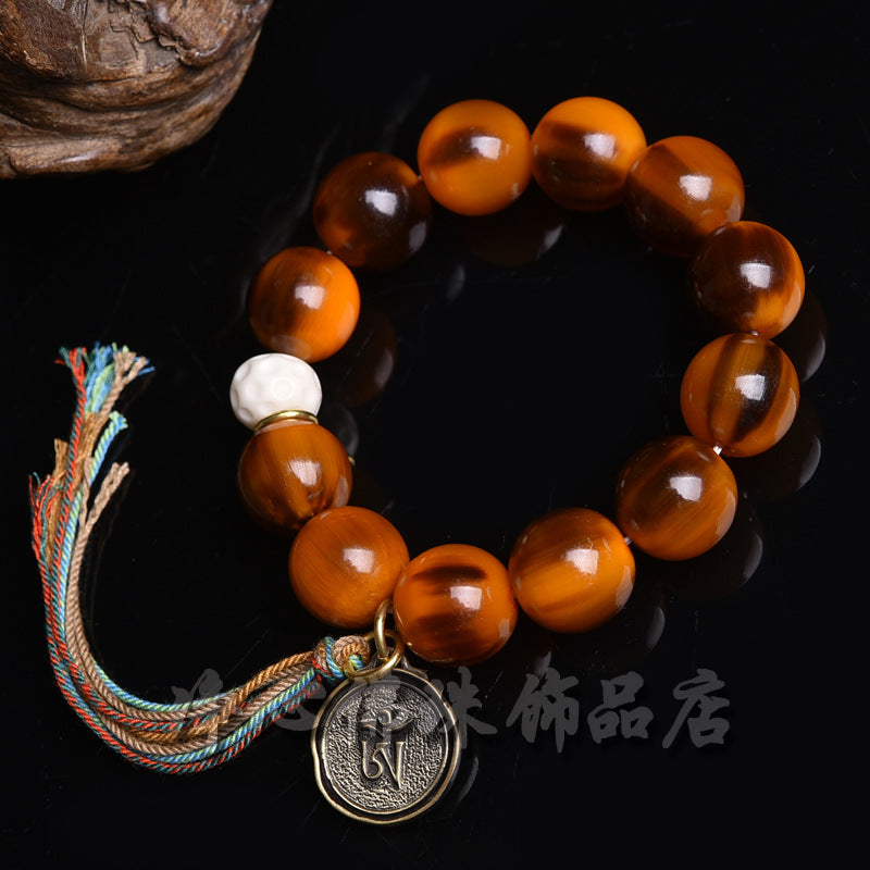 EverestArtstudios Yak Horn Round Bead Antler Accent Bracelet