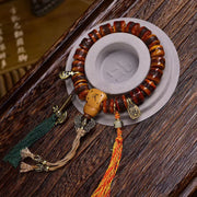 EverestArtstudios Bone Barrel Bead Copper Accent Bracelet