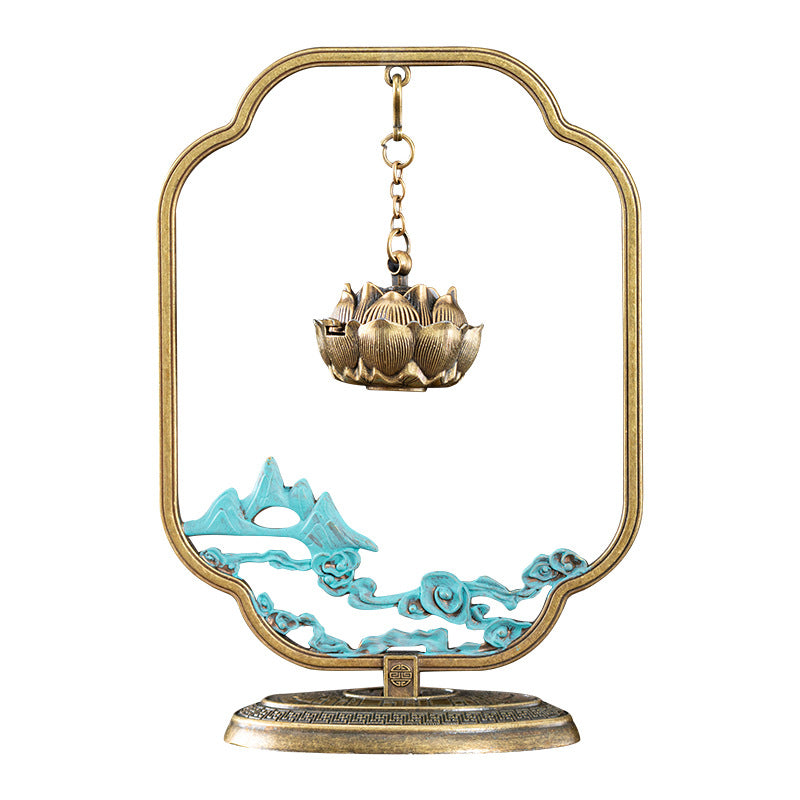 Qianli Jiangshan Creative Lotus Hanging Stove Chinese Aromatherapy Stove Household Indoor Small Xiangyun Disk Incense Stove Sandalwood Stove Ornament