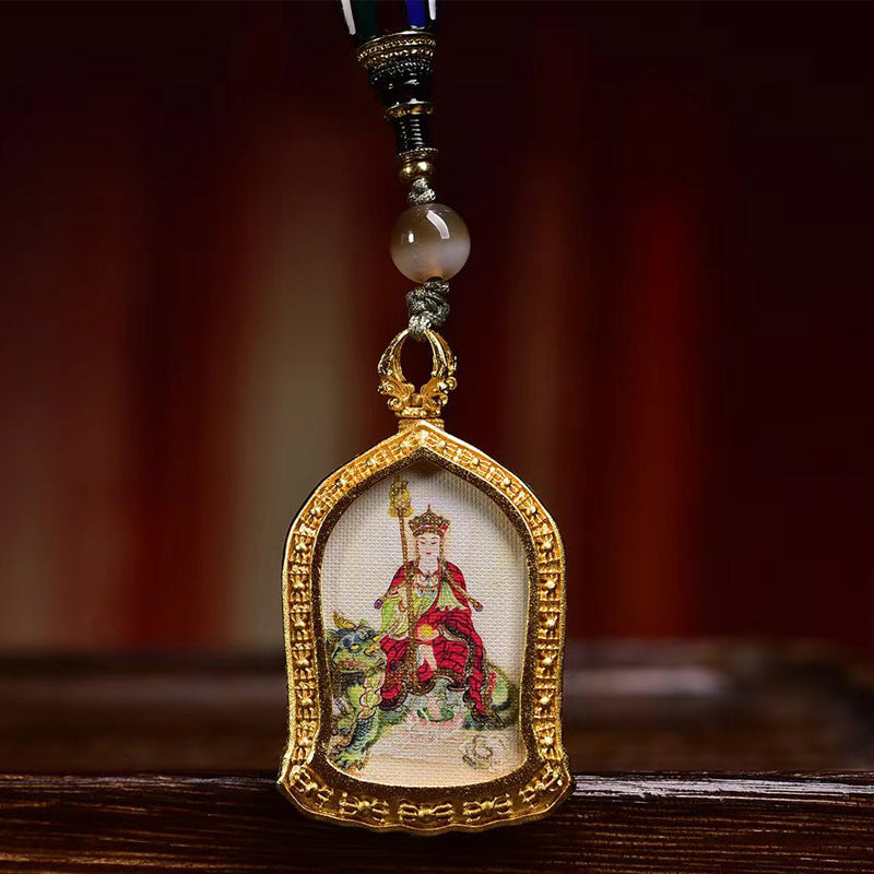 EverestArtstudios Red Agate 108-Bead Mala with Ksitigarbha Pendant