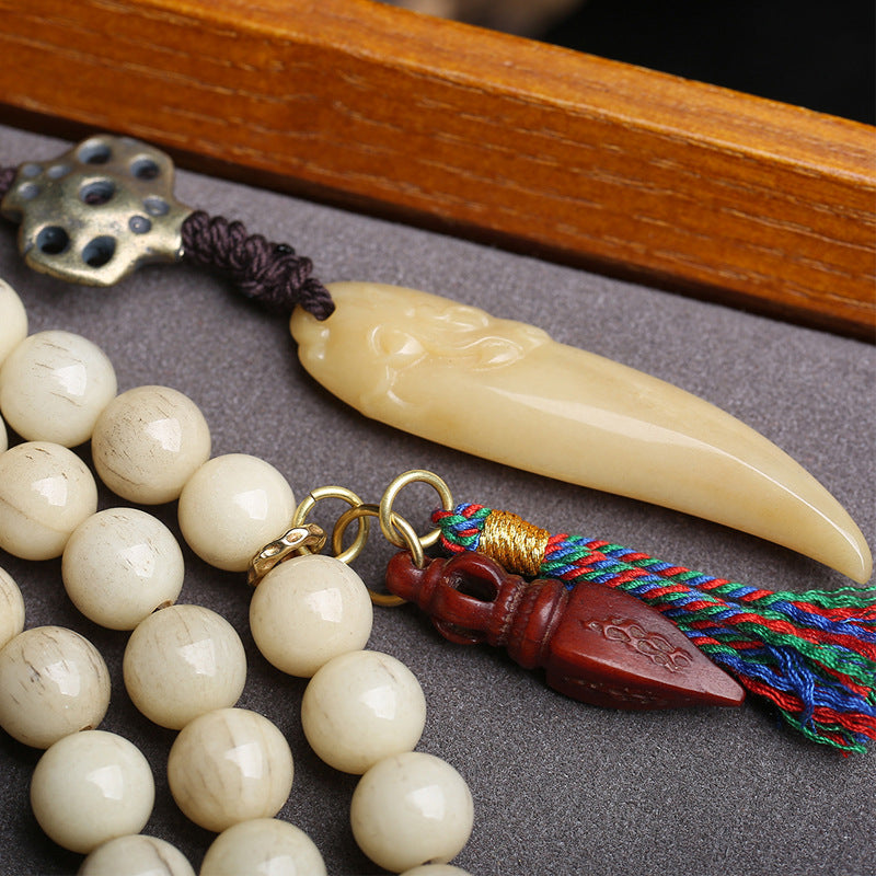 Tibetan Wenwan Buddha Beads 108 original bone old bone neck hanging reflux bone safety buckle scorpion vajra pestle accessories wholesale