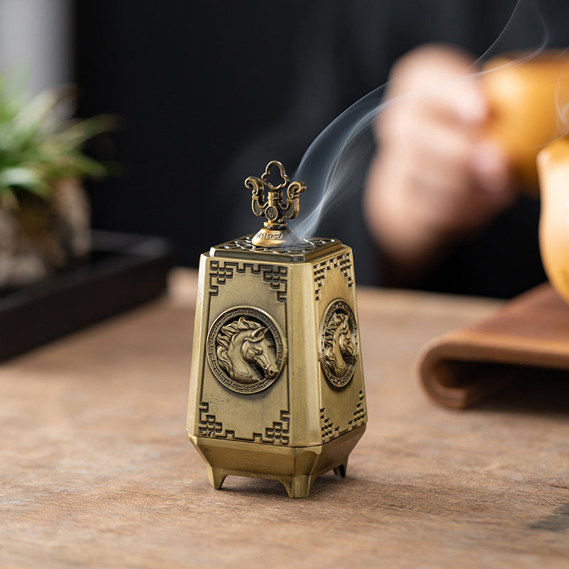 Cross-border aromatherapy burner is a success. Disc incense burner Creative alloy incense burner Household indoor tea ceremony ornament Chinese incense burner