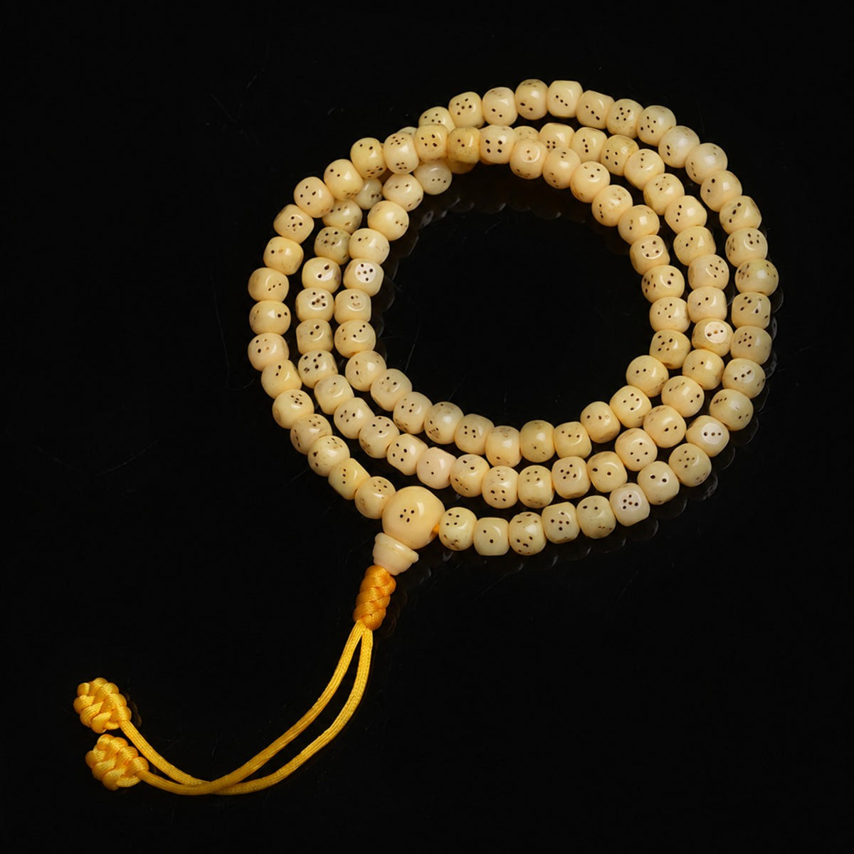 Mala camello amarillo con dados, 108 cuentas