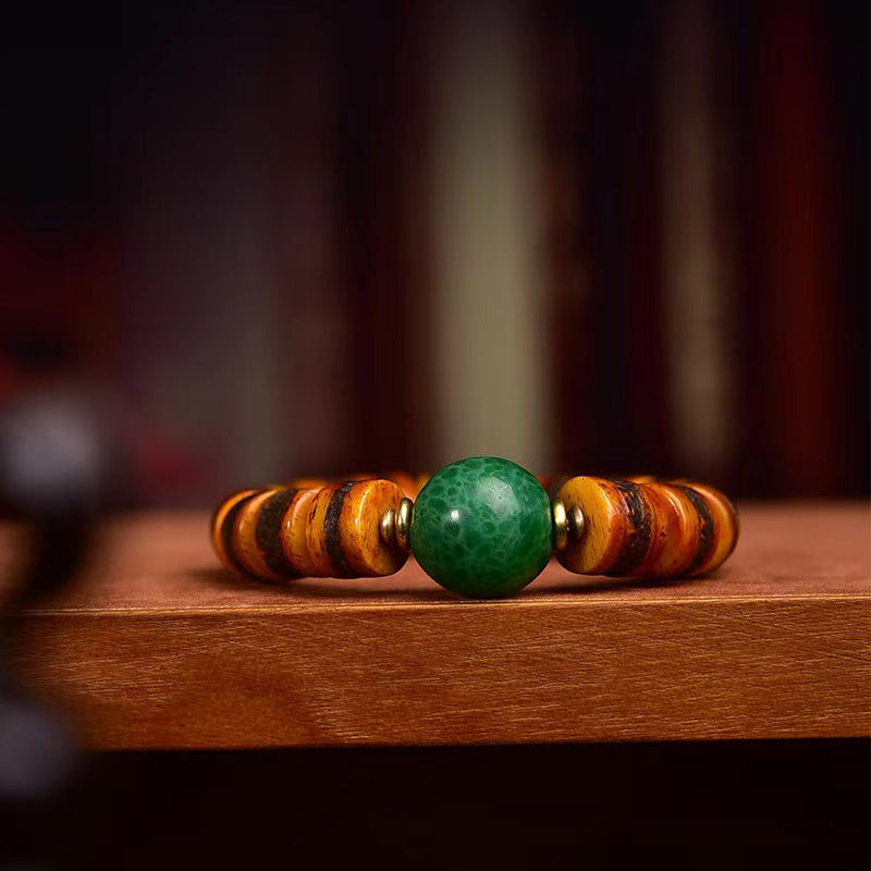 EverestArtstudios Bone Barrel Bead Tibetan-Inspired Bracelet