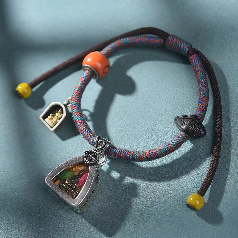 EverestArtstudios Medicine Buddha Ghau Pendant Woven Bracelet