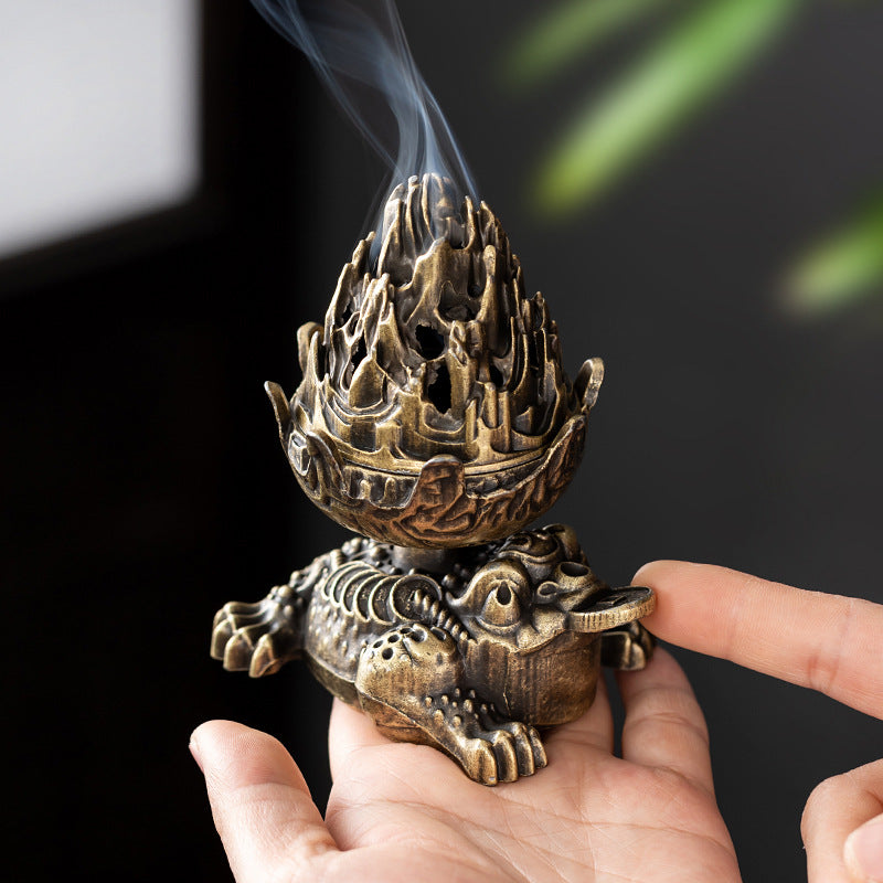 Jinchan Xianrui Alloy Boshan Incense Burner Xiaoxiangyun No Sticky Powder Agarwood Sandalwood Purifies Air Indoor Long-lasting Aromatherapy