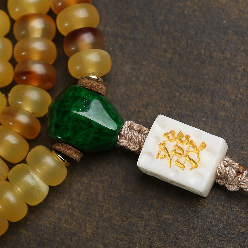 Natural mountain turtle golden armor plate beads 108 Buddha beads multi-ring bracelet cinnabar safe agate paper beads accessories