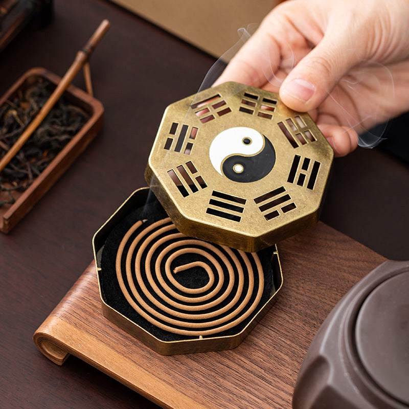 Tai Chi Bagua Stove Household Indoor Plate Incense Stove Cross-border Ornament Small Xiangyun Sandalwood Stove Creative Octagon Aromatherapy Stove