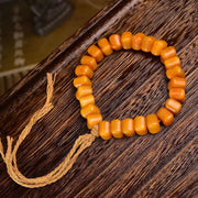 EverestArtstudios Camel Bone Sculpted Square Bead Bracelet