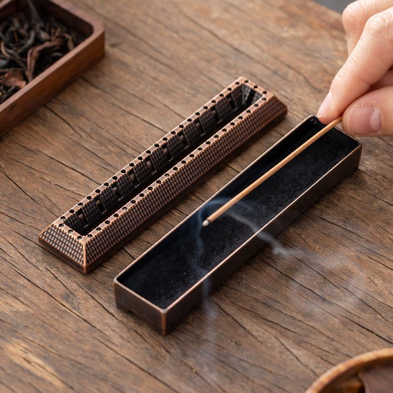 Creative courtyard alloy lying incense box household antique modeling line incense burner indoor sandalwood incense line tea ceremony lying incense burner