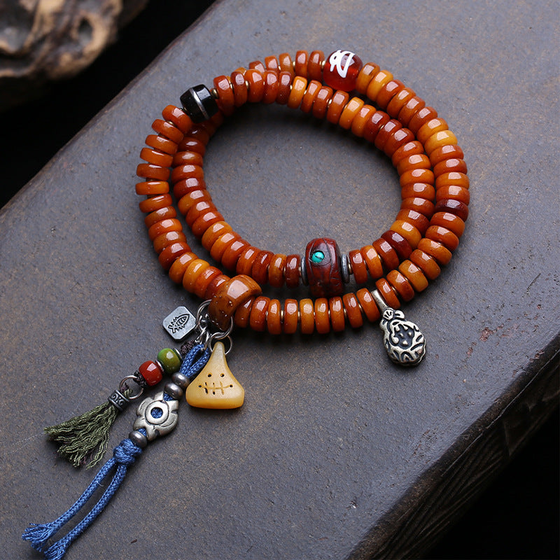 Tibetans return yak bones 108 Buddha beads, plate beads, multi-circle bracelets, phoenix eyes, Bodhi agate, God of Wealth, coconut accessories