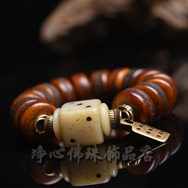 EverestArtstudios Bone Disc Bead Skull Accent Bracelet