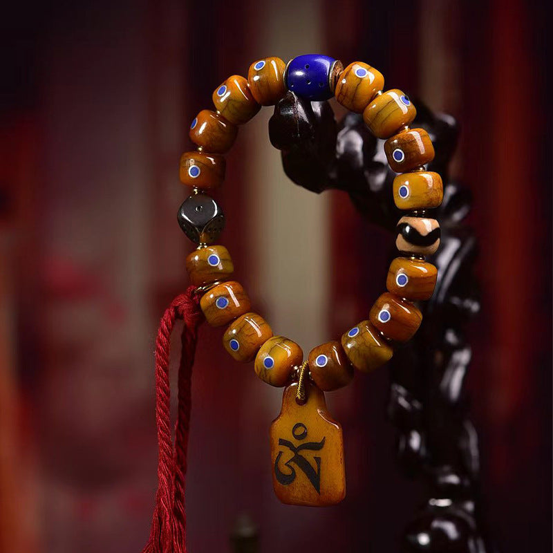 EverestArtstudios Bone Lapis Inlay Agate Accent Bracelet