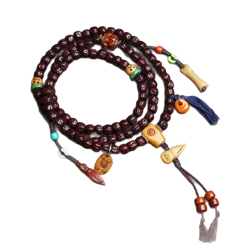 Tibetans return jade-wrapped pulp Vajra Bodhi seeds 108 Buddha beads rosary beads plate to play beaded return bone accessories