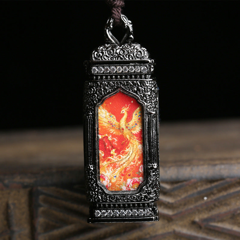 Tibetan Wenwan Star Moon Bodhi Son 108 Buddha Beads Open Old Material Four-sided Small Thangka Buddha Gawu Box Pendant