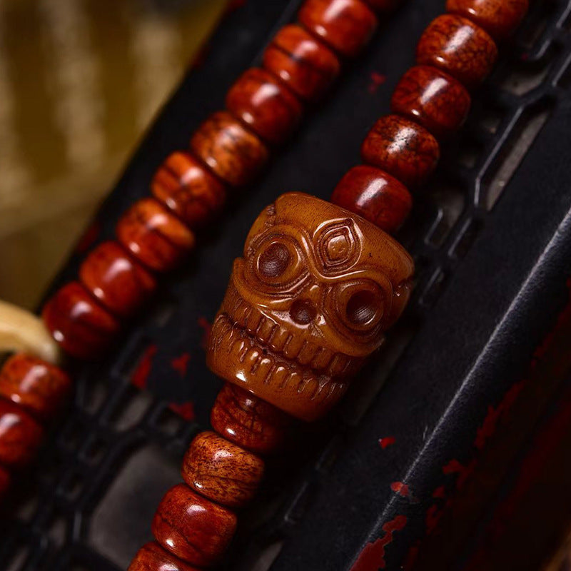 EverestArtstudios Tibetan Vintage Bone Barrel-Bead 108-Bead Mala Necklace