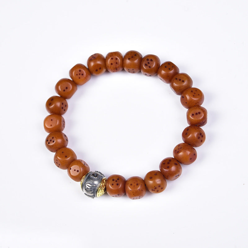 EverestArtstudios Camel Bone Carved Dice Bead Bracelet Collection