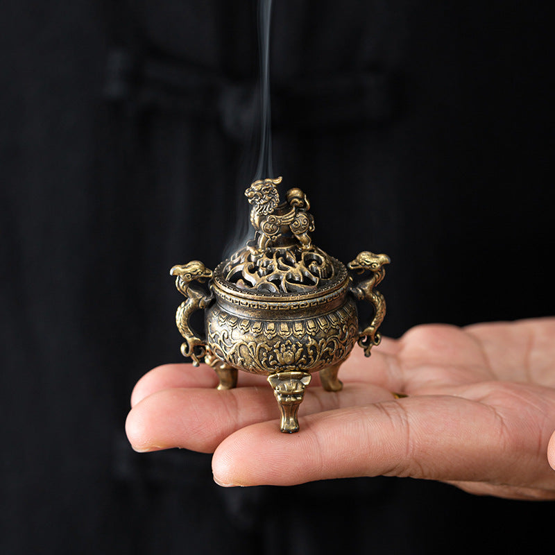 Wholesale Explosive Kirin Incense Burner Small Xiangyun Disk Incense Burner Household Ornament Indoor Creative Small Incense Burner Agarwood Aromatherapy Burner