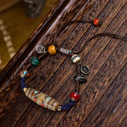 EverestArtstudios Bone Inlay Dzi-Style Woven Bracelet