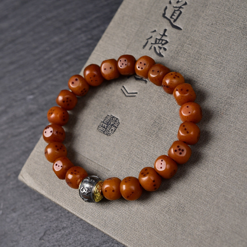 EverestArtstudios Camel Bone Carved Dice Bead Bracelet Collection