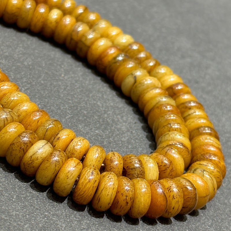 EverestArtstudios Natural Golden-Yellow Camel Bone 108-Bead DIY Mala Strand