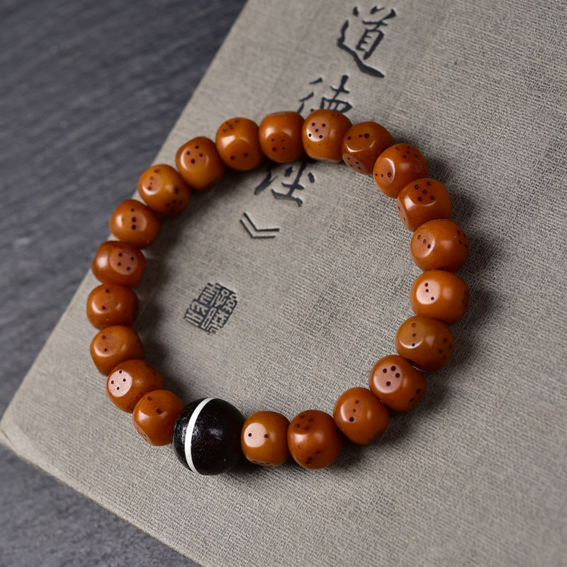 EverestArtstudios Camel Bone Carved Dice Bead Bracelet Collection