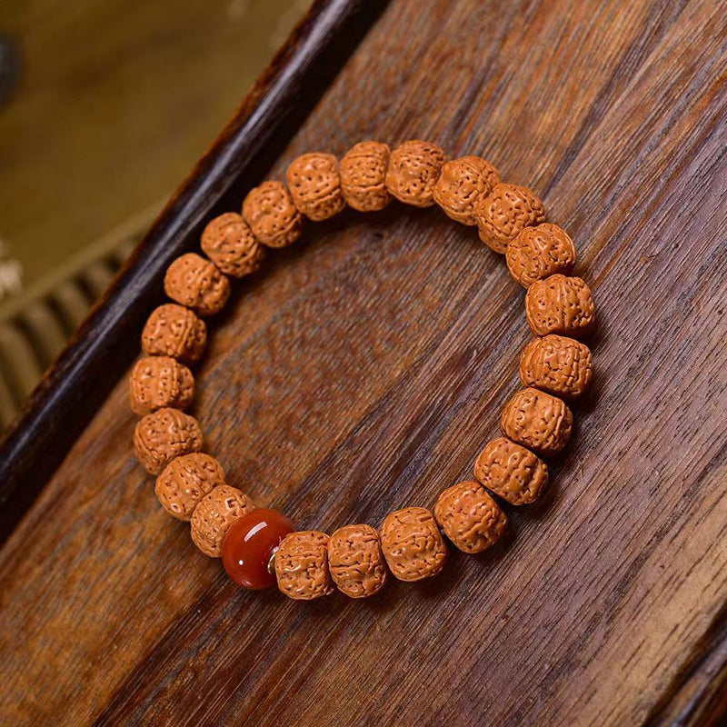 EverestArtstudios Vajra Bodhi Seed Agate Accent Bracelet